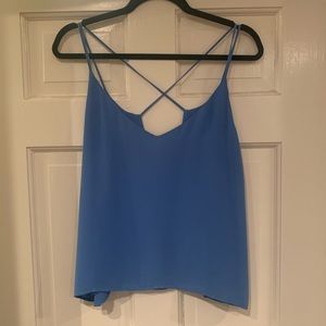 Blue Cropped Cami Blouse